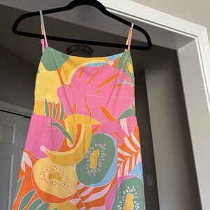 Show Me Your Mumu  Julia Maxi Dress in Tropical Fruit Womens S Front Slit Fruit